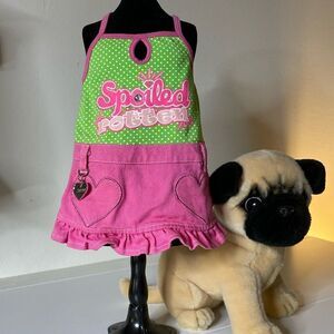 'Spoiled Rotton' Dog Statement Polka Dot Dress